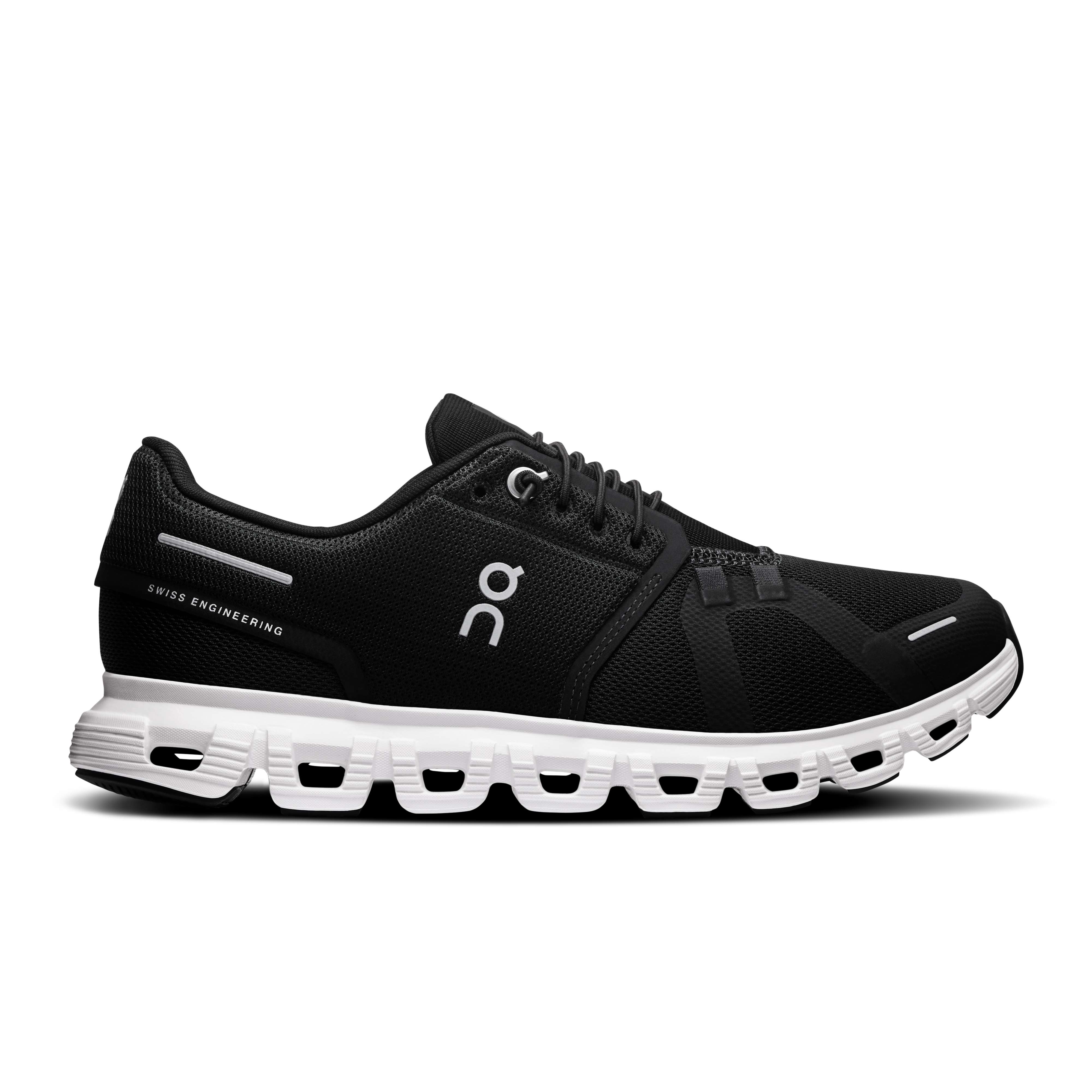 Women's On Cloud 6 running shoe in Black and White color combination