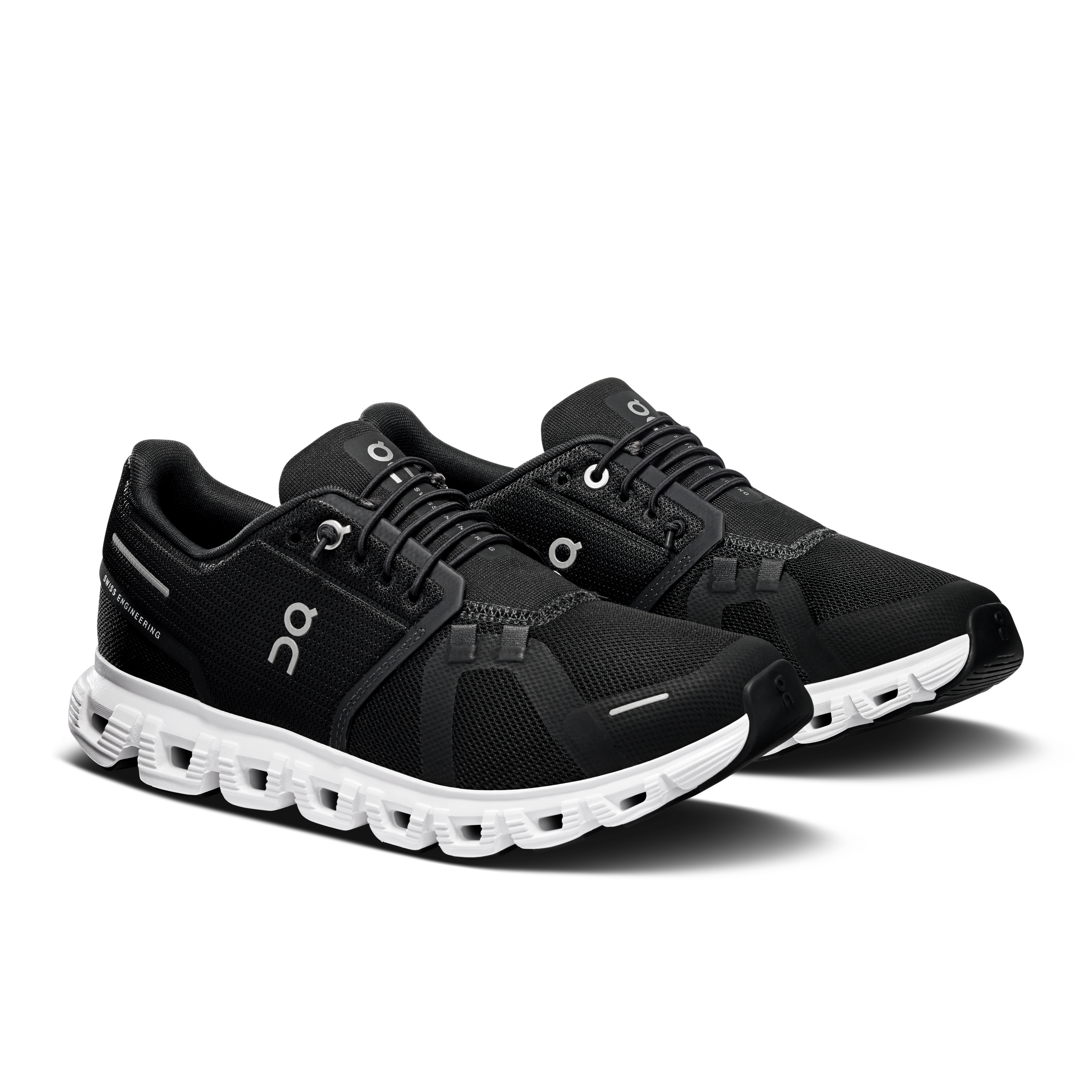 Women's On Cloud 6 running shoe in Black and White color combination