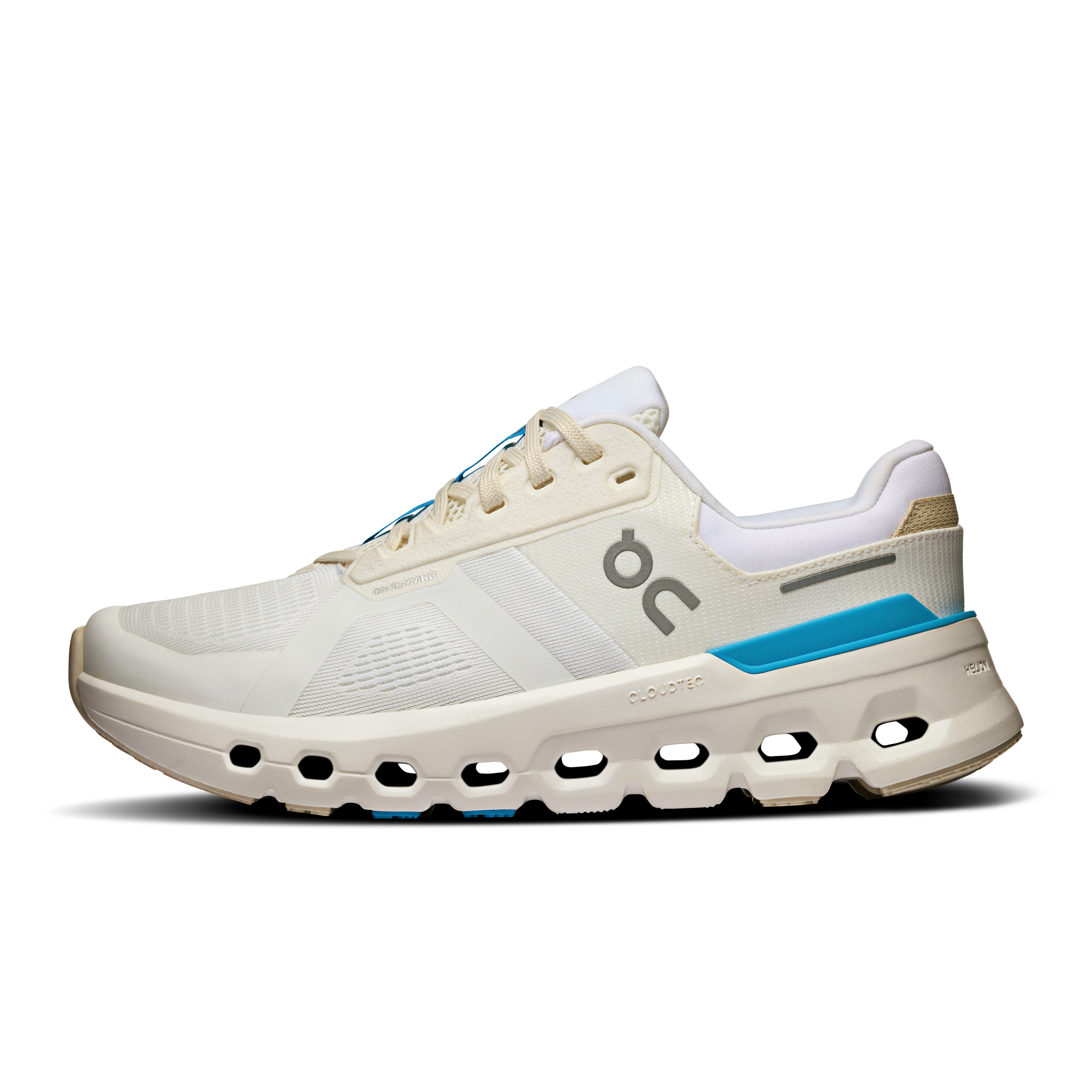 Women's On Cloudrunner 2 running shoe in White and Horizon color combination