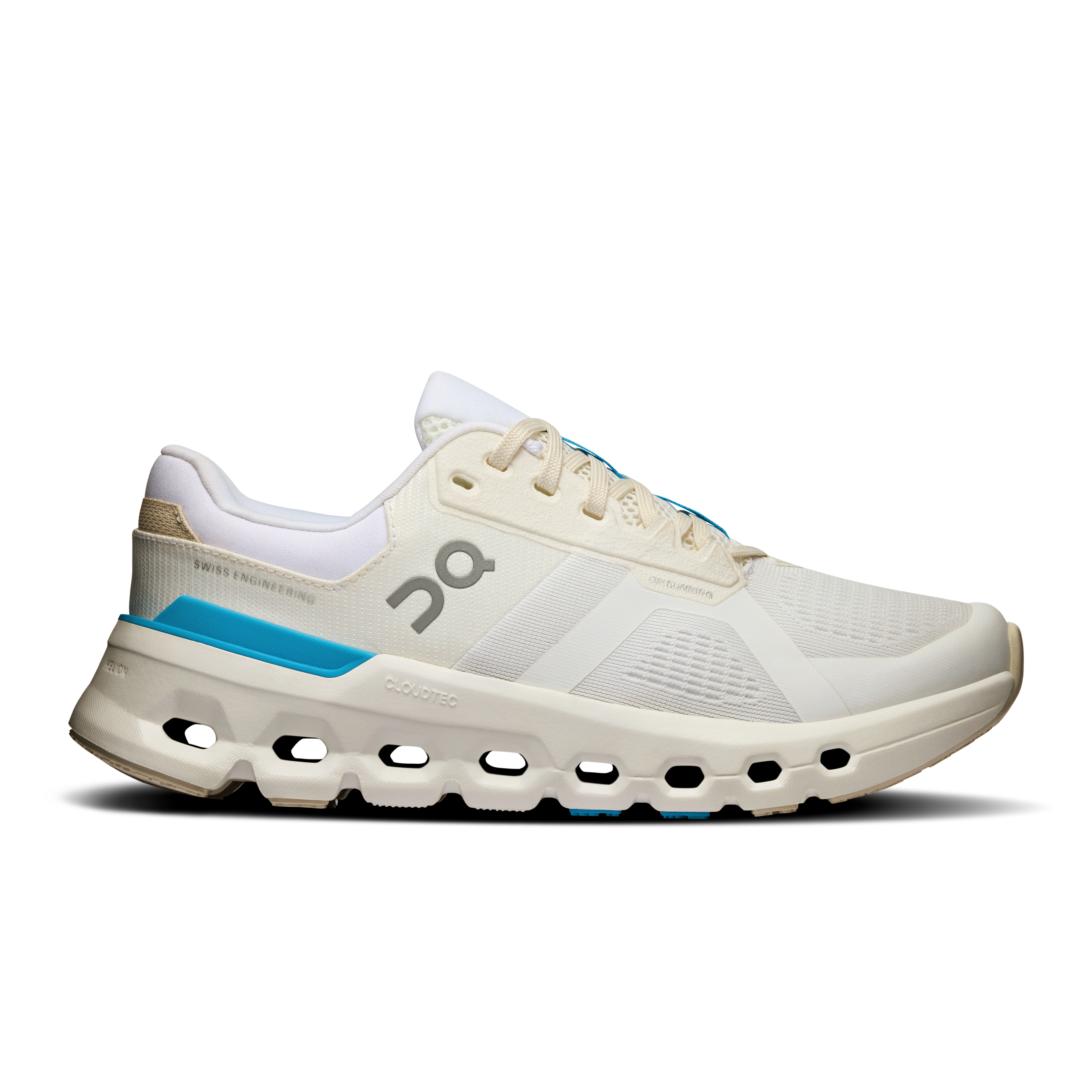 Women's On Cloudrunner 2 running shoe in White and Horizon color combination