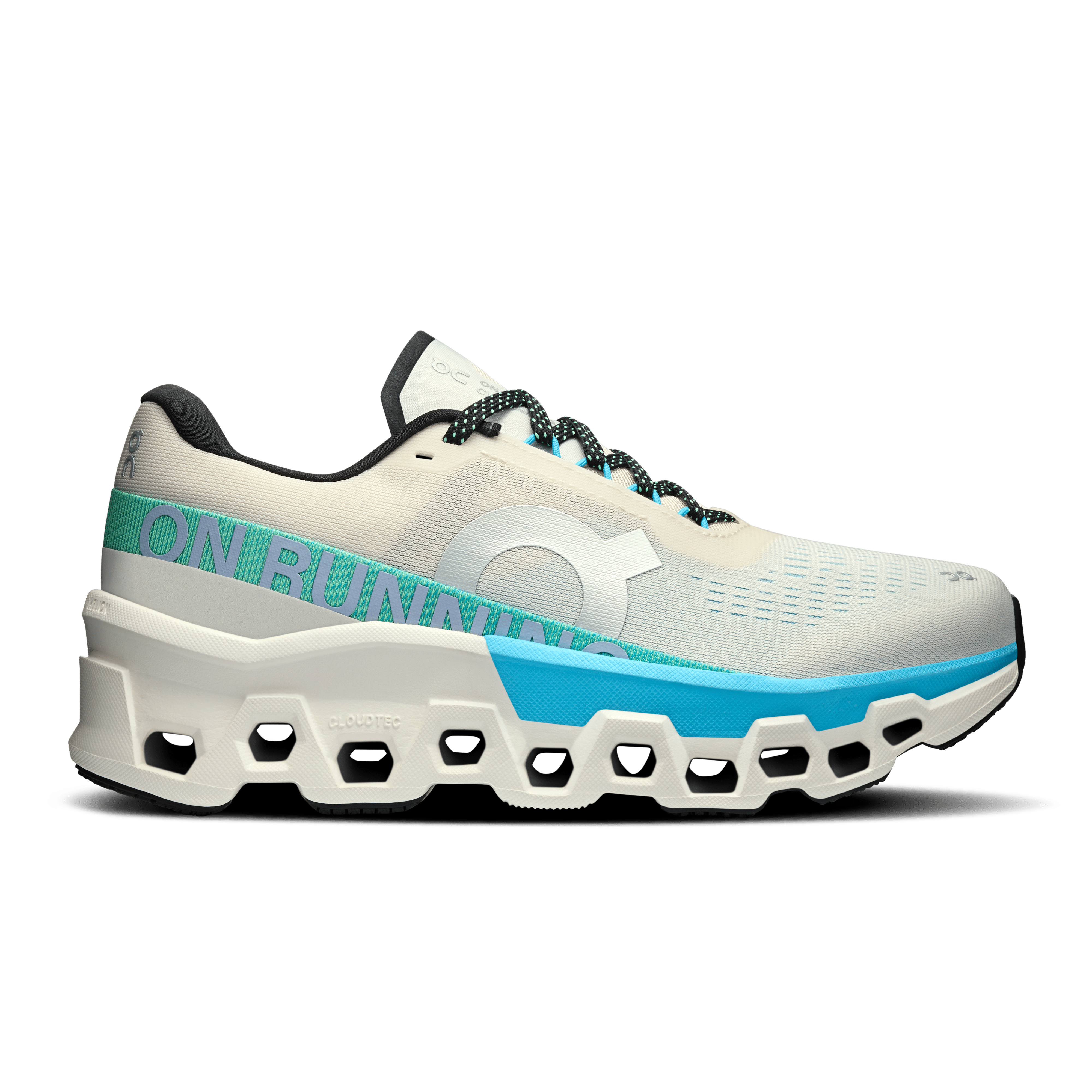 On Women's Cloud Monster 2 running shoes in Cream & Horizon