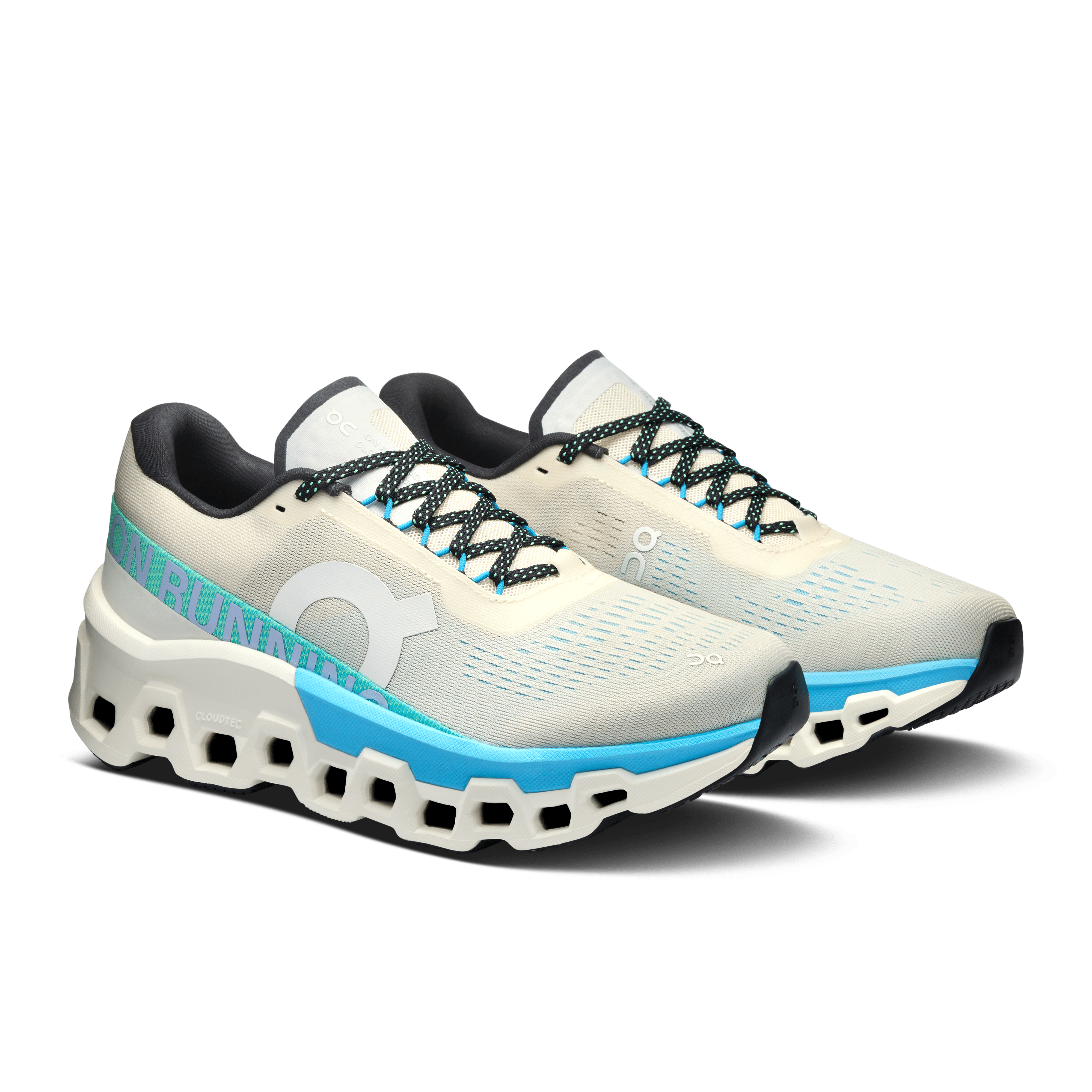 On Women's Cloud Monster 2 running shoes in Cream & Horizon