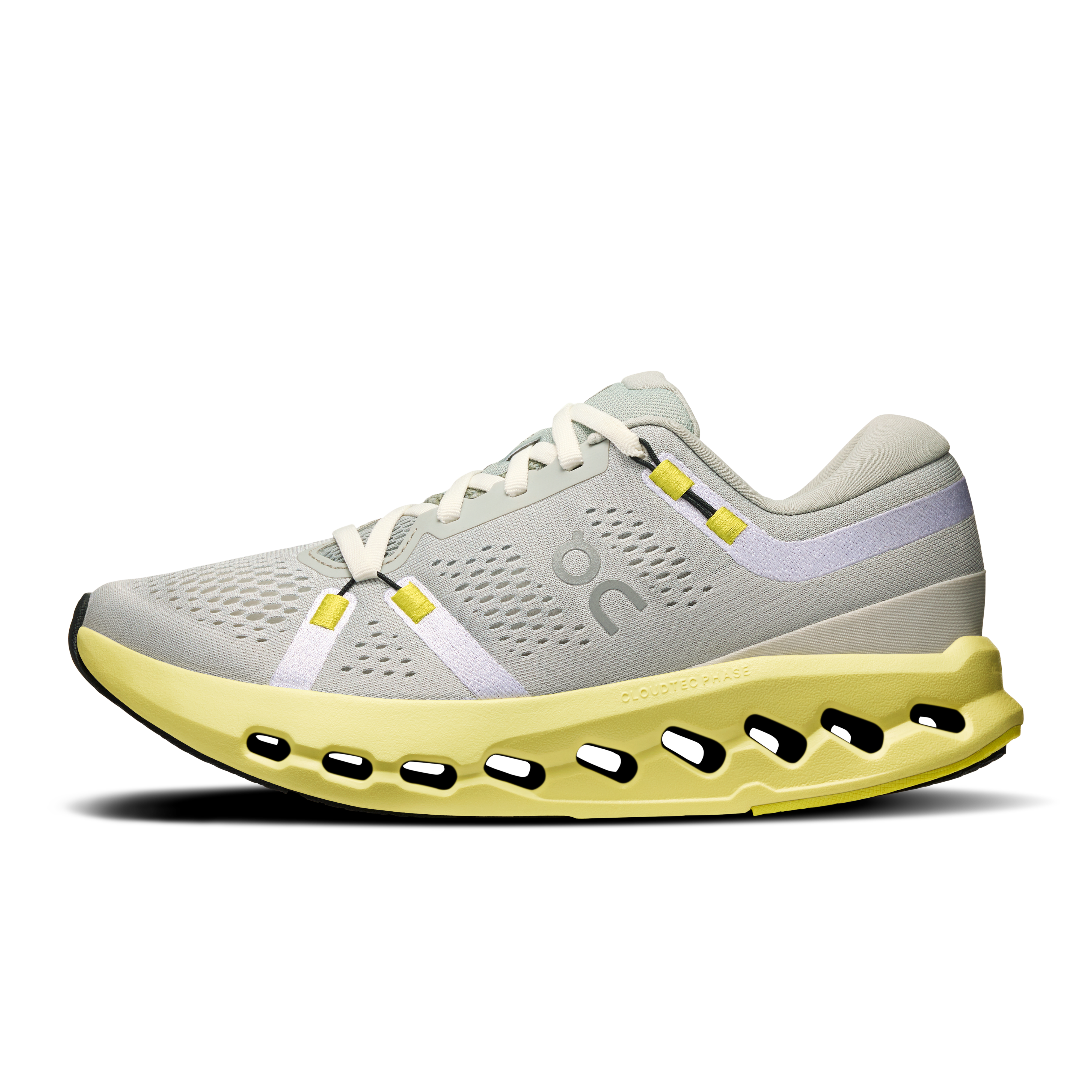 On women's cloud surfer 2 running shoe in glacier & limelight 