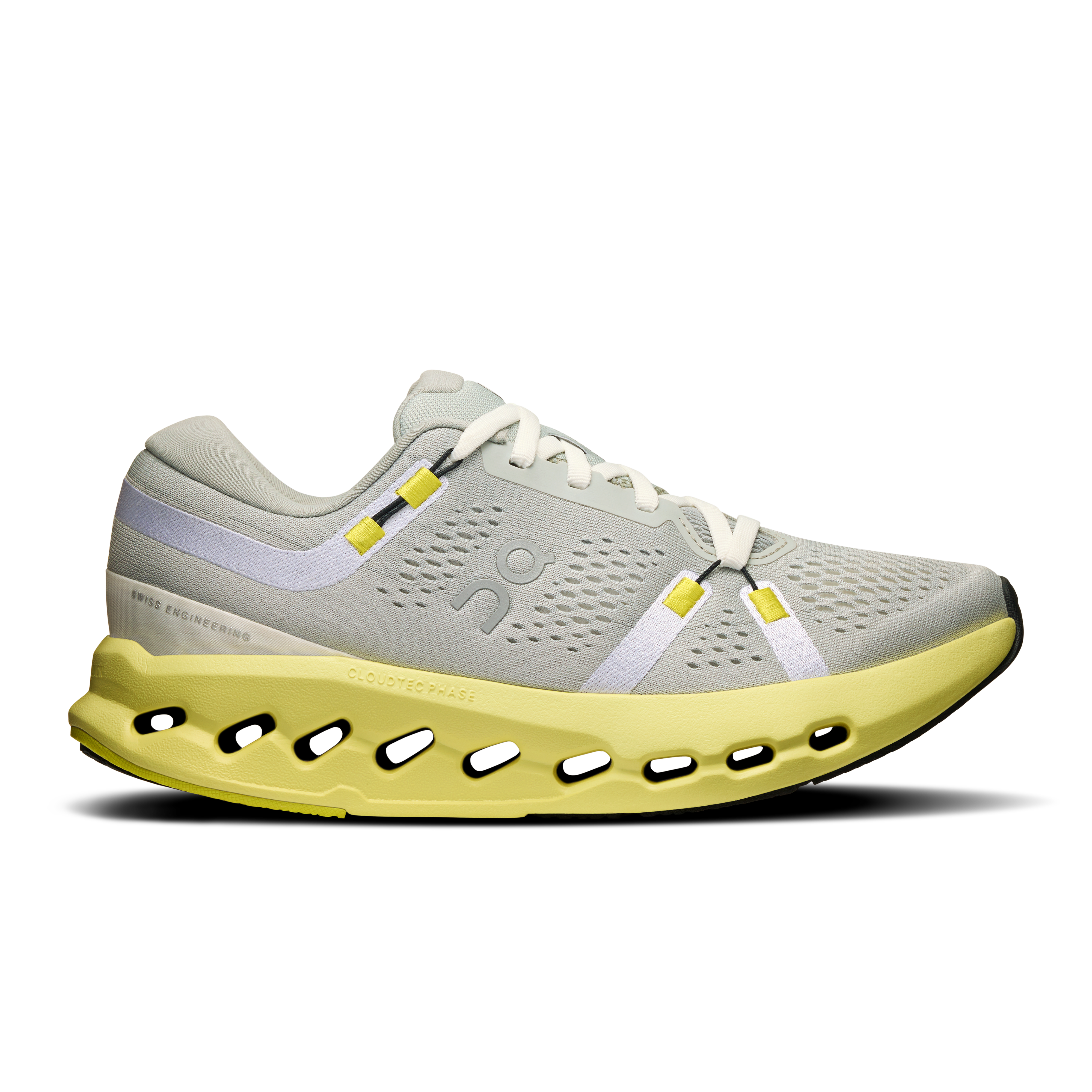 On women's cloud surfer 2 running shoe in glacier & limelight 