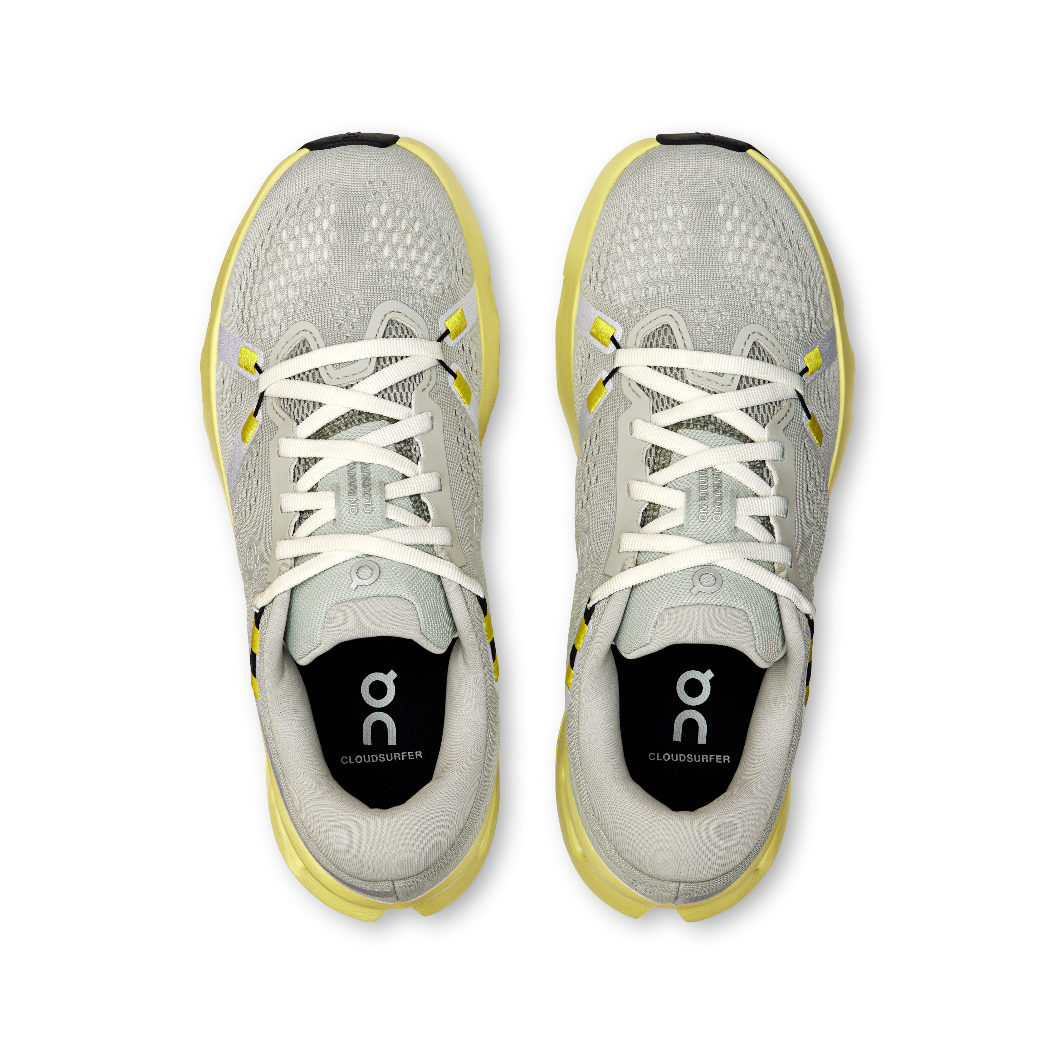 On women's cloud surfer 2 running shoe in glacier & limelight 